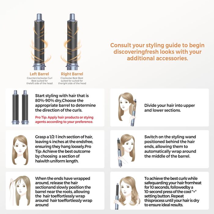 OKWRAP Haarstyler 5 в 1: Airbrush, фен, локони, випрямляч. Набір для створення зачісок (сірий)