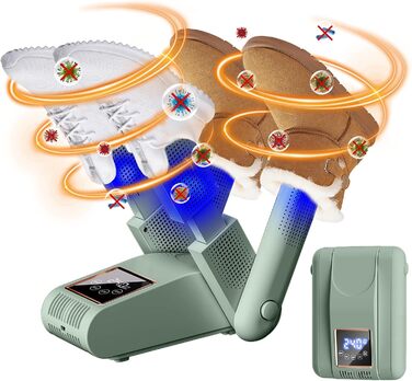 Електричний сушильник для взуття та рукавичок. Швидке сушіння взуття, черевиків, рукавичок. Колір: білий (зелений).