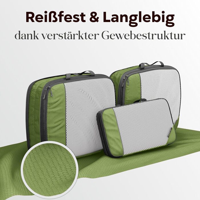 Набір кубиків для пакування з компресією для валізи та рюкзака (7 шт., Olive Odyssey, зелений)