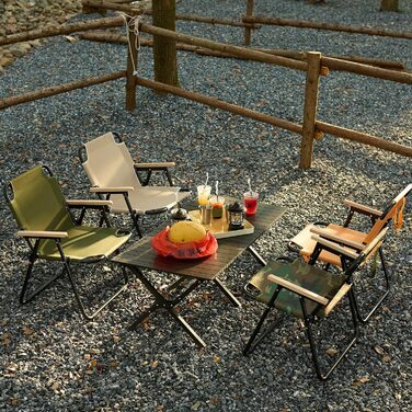 Кемпінговий стілець складний, камуфляжний, 225 кг, Oxford тканина - для саду, пікніка, подорожей