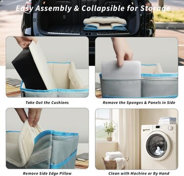 Автокрісло для собак Threedokke, корзина для собак у машину, водовідштовхувальне, складане з фіксатором, для маленьких собак до 6 кг, сіре