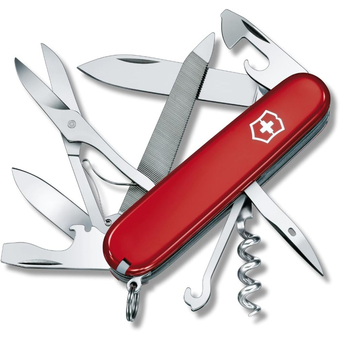 Швейцарський ніж Victorinox Mountaineer, мультитул, 18 функцій, з лезом, відкривачкою для пляшок та консервів, червоний