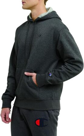 Спортивна кофта Champion Powerblend Fleece з капюшоном, логотип C (кольори вже не виробляються), стандартний розмір XL, темно-сірий