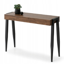 Консольний столик Mebel-Partner, чорний/горіх, напівглянцевий, 105 x 75 x 35 см