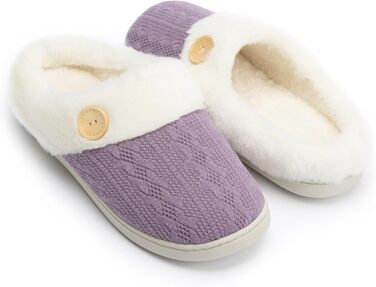 Чантомoo Домашні тапочки для жінок, зручні, з піною Memory Foam, плюшеві, теплих кольорів (зелені, фіолетові), антиковзка підошва, для дому та вулиці