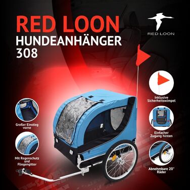 Bike Dog Carrier - Dog Trailer for Bicycle - Blue Dog Bike Trailer - Up to 40kg