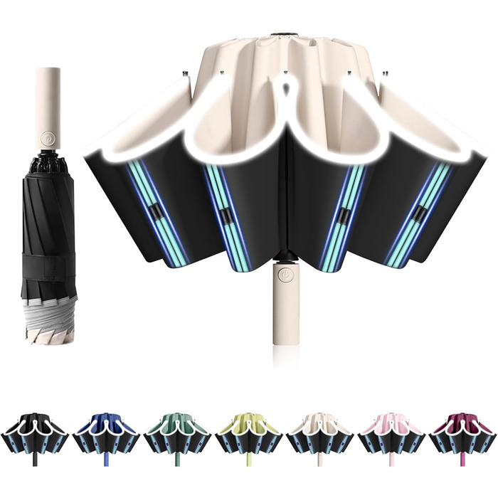 Міцний парасолька з 40 спиць, автоматичний парасолька-кніпс, діаметр 105 см - для жінок та чоловіків (Holzreis)