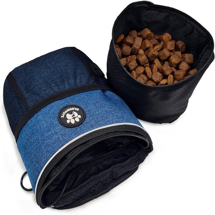 Преміум сумка для цуценят та собак - ідеальна для дресирування та навчання. Функціональна, практична, з відділенням для відходів та дозатором пакетів (Блакитна)