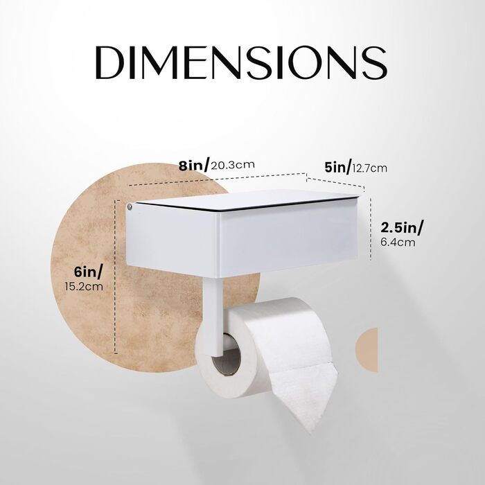 Day Moon™ Toilet Paper Holder White, Wet Tissue Box - Toilet Paper Holder With Wet Tissue Box, Toilet Paper Holder With Shelf - Toilet Paper Holder Stainless Steel White With Storage