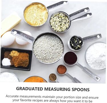 DECHOUS 12-Piece Measuring Spoon Set for Baking - Stainless Steel, Graduated Kitchen Cups, Spoons for Easy Measuring