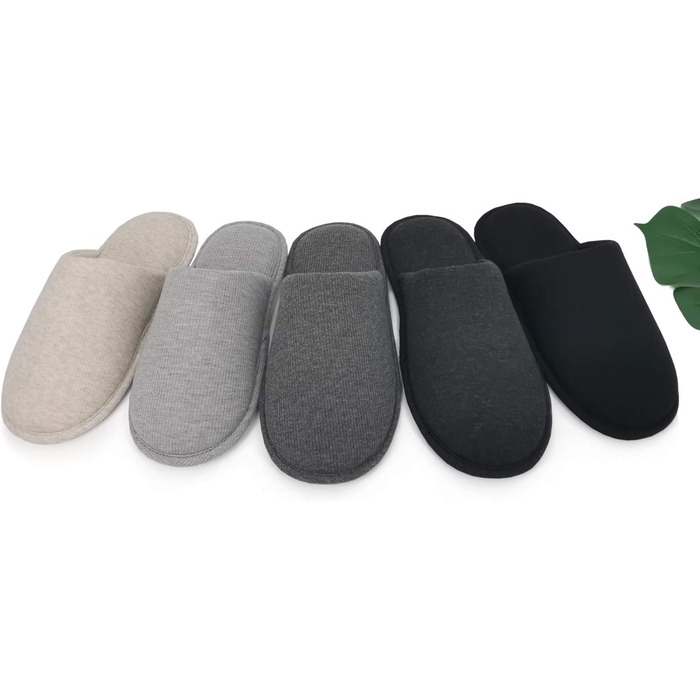 Чоловічі халапи з бавовни ofoot, зручні, з піною Memory Foam, для дому, плоскі, можна прати, Slip on, 41/42 EU, чорні