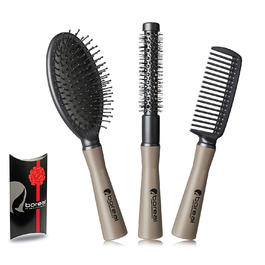 Професійний набір для укладки волосся: щітка-масажер, термо-ролер, гребінець