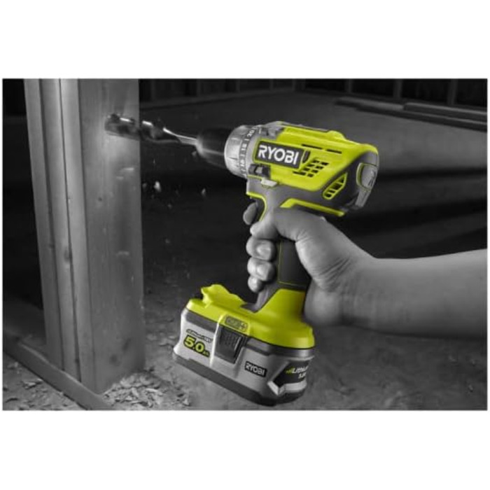 RYOBI 18V ONE+ акумуляторний дриль-шуруповерт R18DD3-0 (50Nm, 2 швидкості, патрон 13 мм, LED-підсвічування, без акумулятора та зарядного пристрою)