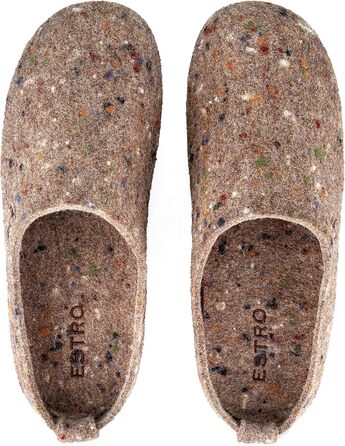 Чоловічі фетрові тапочки ESTRO з фетровою підошвою - теплі зимові тапочки для дому, чоловічі, бежеві (40 EU, широкі)