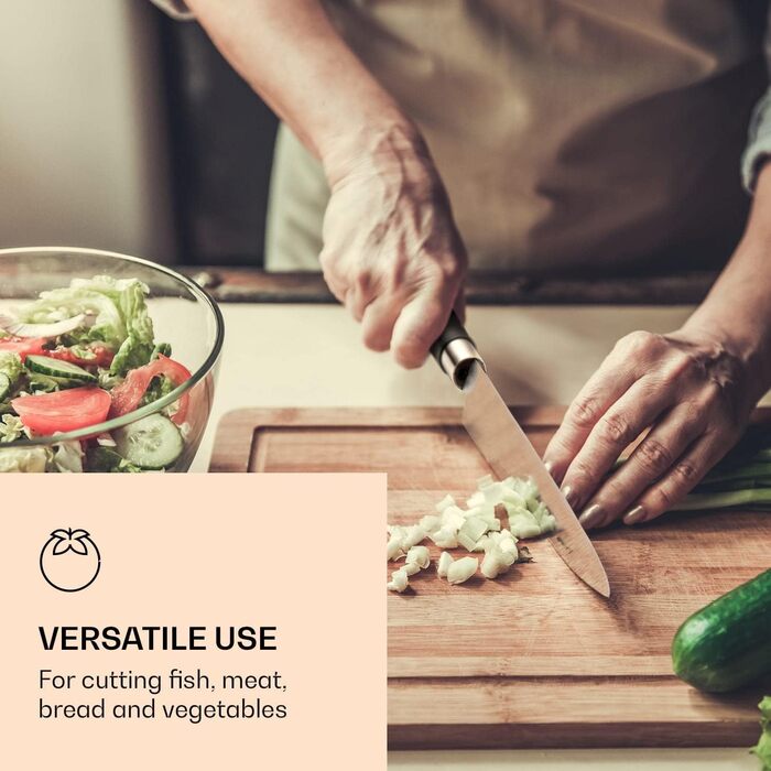 Набір ножів Klarstein 13-Piece з бруском, кухонні ножі зі сталі, японський стиль, чорний