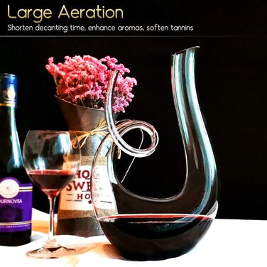 Swan Decanter, Red Wine Decanter made of Crystal Glass, Lead-Free, Drip-Free, Handmade