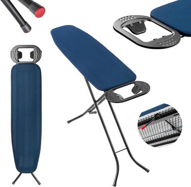 Прасувальна дошка KADAX 110x30 см, складна, з регульованою висотою, для дому, Made in EU (Темно-синій)