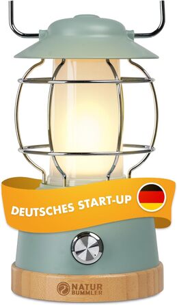 Naturbummler® Camping Lamp [Up to 200h of Brightness & Waterproof] Rechargeable, incl. Power Bank, infinitely dimmable, 5200mAh, outdoor lamp, camping, survival, LED light, battery lamp, lantern, SOS