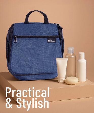 Набір для туалетних аксесуарів D&D – Розкладний органайзер для подорожей з металевим гачком (блакитний)