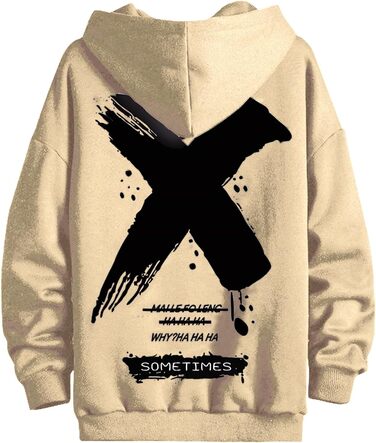 Худі Moshtashio чоловіче базове з капюшоном, світшот з довгими рукавами, класична чоловіча куртка-толстовка, унісекс, білий (L, Бежевий)