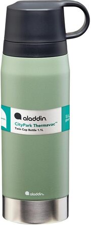 Термос Aladdin CityPark Thermavac з двома стаканами, 1.1л, темно-синій — пляшка з нержавіючої сталі BPA-free, герметична, для гарячих та холодних напоїв