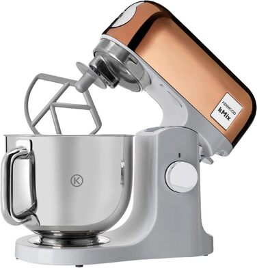 Кухонна машина Kenwood kMix Editions KMX760BC, 1000 Вт, чаша 5 л з нержавіючої сталі, набір для кондитерських виробів, захист від бризок, колір Rose Gold