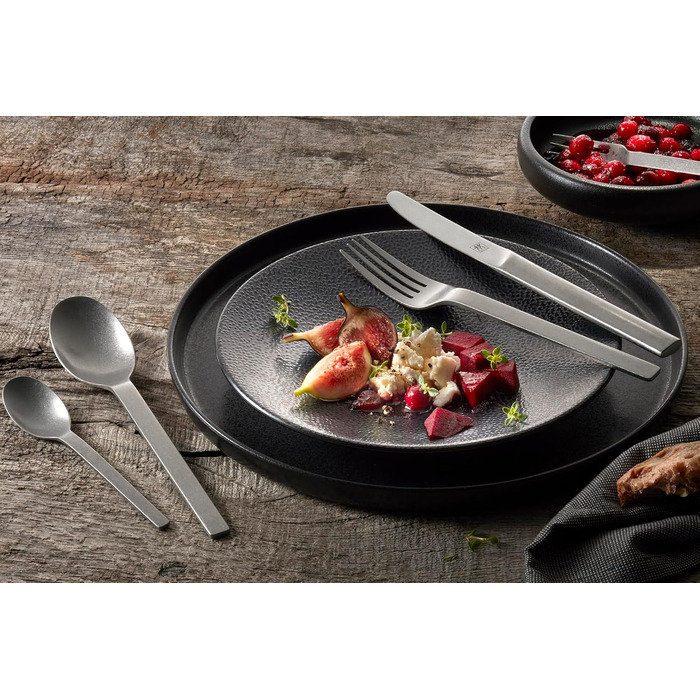 ZWILLING 1027162 Minimal Cutlery Set, 68-Piece, for 12 People, 18/10 Stainless Steel, Vintage-Style Dinner Cutlery, Hammered, Dishwasher-Safe, Silver