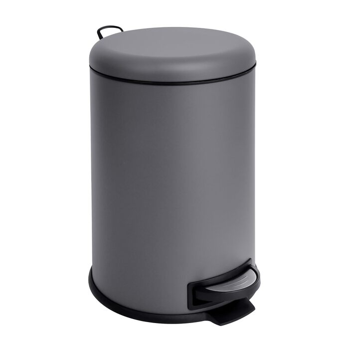 Сміттєве відро SVITA T20 з нержавіючої сталі, 20 літрів, з педаллю, сірого кольору