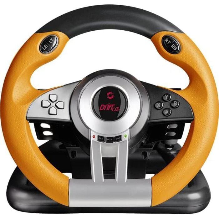 Speedlink DRIFT O.Z. Racing Wheel - Гоночний кермо з педалями та перемиканням передач для ПК, Force Feedback, чорний/оранжевий
