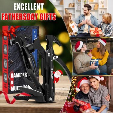 Мультитул BIBURY 12-в-1: молоток, інструменти для чоловіків, подарунок для тата, кемпінг, туризм, виживання