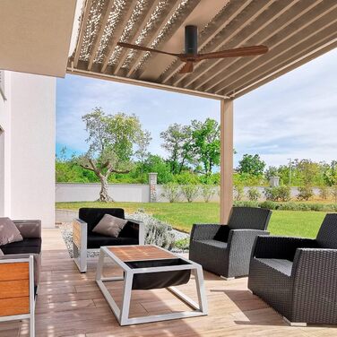 Стеляний вентилятор Cecotec EnergySilence Aero 5500 Black Aqua Connected з Wi-Fi та пультом дистанційного керування. 40 Вт, діаметр 52 дюйми, 3 лопаті, IP44, зимовий/літній режим, таймер, темне дерево