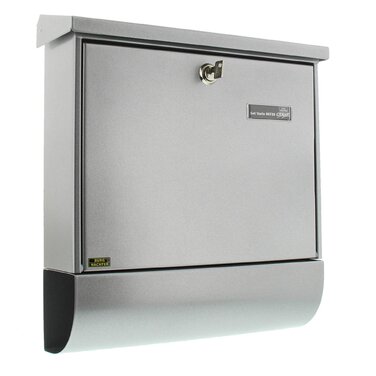 Поштова скринька Burg Wächter Vario ANT з газетницею та табличкою для імені, оцинкована сталь, формат DIN C4, 2 ключі, колір срібний