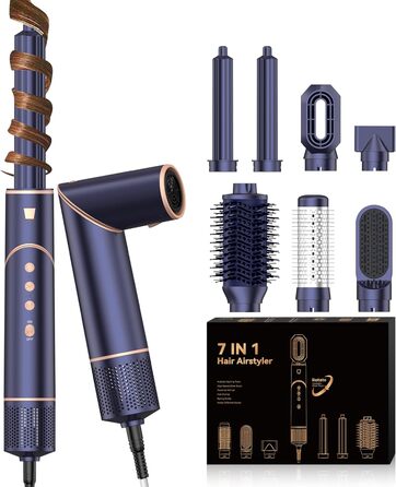 UKLISS 8-в-1 Pro Airstyler: Фен-щітка, локони, стайлер для волосся, 1400W, 110,000RPM, подарунчий набір для жінок