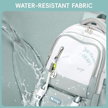Шкільний рюкзак для підлітка, 36L, для дівчаток 3-9 клас, великий стильний рюкзак для ноутбука 16 дюймів, повсякденний, сумісний з візком (світло-блакитний)