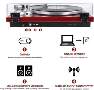 Програвач вінілу Audio-Technica AT-3600L з Bluetooth, USB виходом та можливістю оцифрування на MP3 (33/45 об/хв)