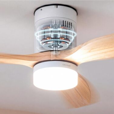 Стельовий вентилятор Cecotec EnergySilence Aero 4600 Arctic Black&Chocolate, 132 см, LED 18W, DC-мотор 38W, 6 швидкостей, таймер 8 годин, пульт ДУ