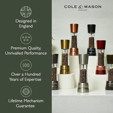 Набір солонки та перцюнки Cole & Mason Derwent Precision+, керамічний механізм, чорний