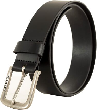 Чоловічий шкіряний ремінь Levi's Seine Regular Black, розмір 85