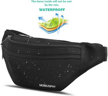 Поясна сумка на пояс для жінок та чоловіків, спортивна, для бігу, чорна