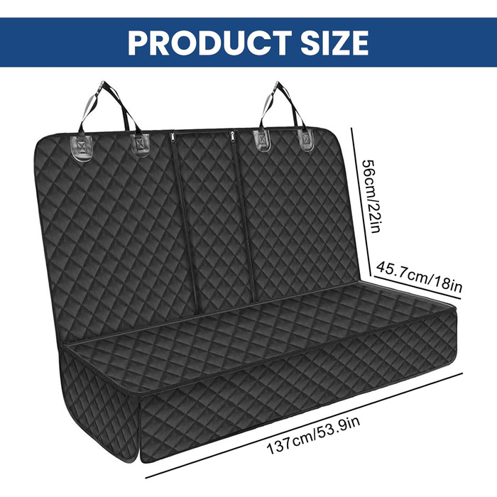 Захист сидіння автомобіля для собак: водовідштовхувальний, антиковзаючий, стійкий до подряпин (135 x 120 см)