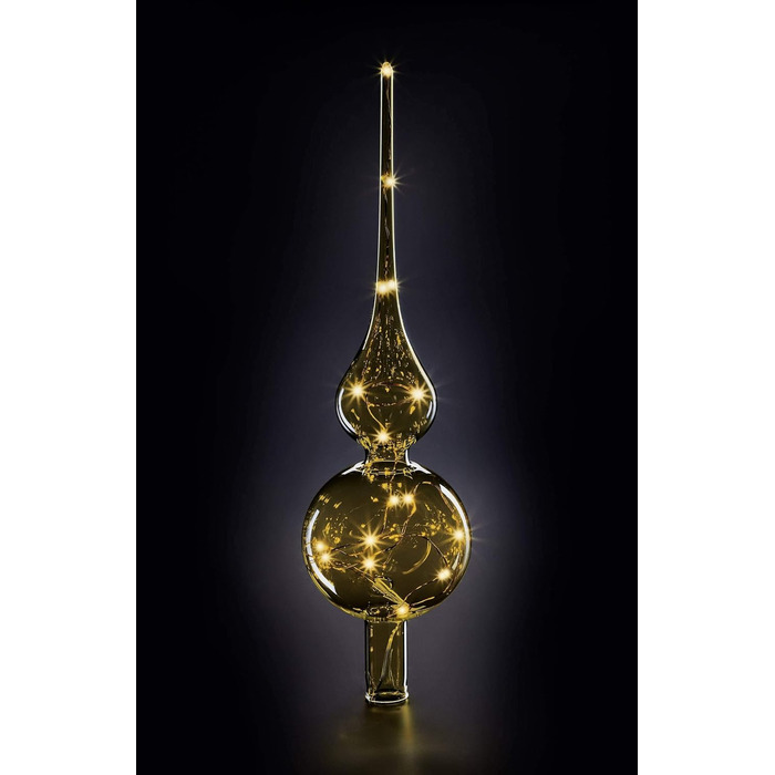 Lumix® LED Wireless Christmas Tree Topper Amber 29cm Hand-Blown Glass with LED Light Chain 1 Piece 76031