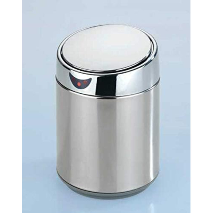 WENKO Maximex Tabletop and Cosmetic Container with Sensor 0.8 L Chrome, opens & closes touchlessly, stainless steel, with removable inner container, Ø 12 x 18 cm