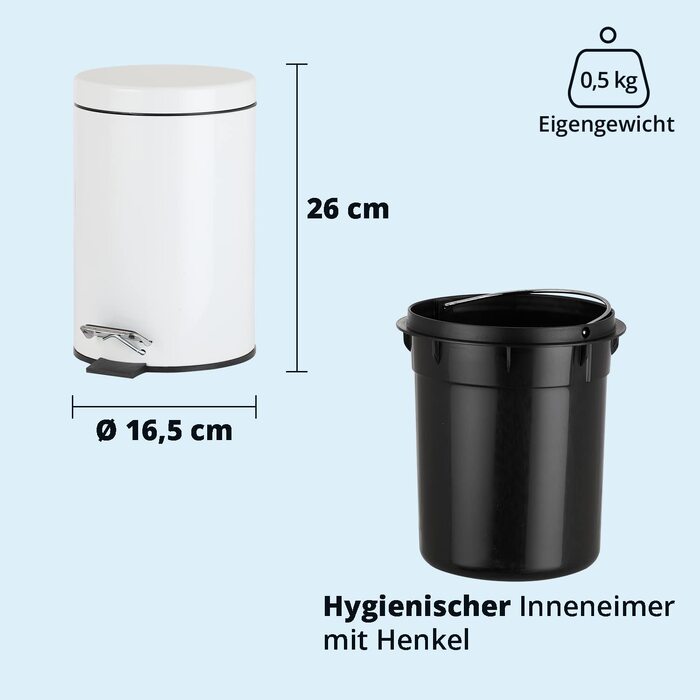 Сміттєвий кошик KHG Kosmetikeimer 3 л з педаллю, алюмінієвий, матовий зелений, з виймаючою внутрішньою ємністю для ванної кімнати, кухні та офісу