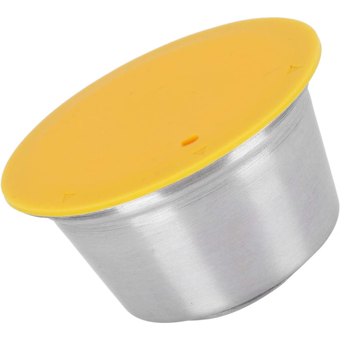 Reusable Stainless Steel Coffee Capsules for Refilling - Refill Capsule Coffee Filter for Dolce Gusto Coffee Machine (Yellow)