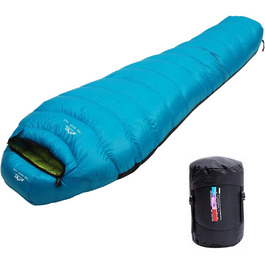 Сплячий мішок LMR Outdoor ultraleichter Mumien для кемпінгу, блакитний, з компресійним мішком