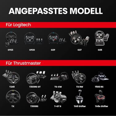 Стійка для керма RACGTING сумісна з Logitech G923, G920, G29, G27, G25 та Thrustmaster T248X, T248, T300Rs, TX, T150, PS4, PS5, Xbox, чорна
