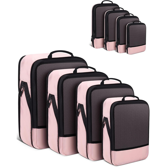 Набір кубиків для пакування багажу BAGLHER - Компактний органайзер для подорожей, рожевий
