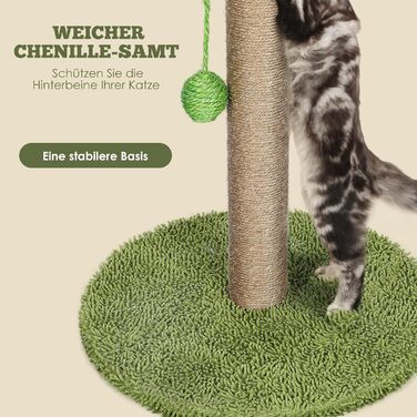 Kratzbaum, 80cm High Scratching Post, Cat Tree, Scratching Trunk for Medium and Small Cats, Natural Sisal Scratching Post with Interactive Plush Ball, Beige (Palm Style Scratching Trunk Round)