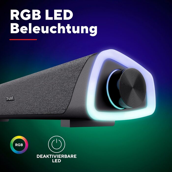 Комп'ютерна акустика Trust Orada USB 2.0, 12W (6W RMS), чорна, з AUX, для ПК, ноутбука, Mac (Саундбар)