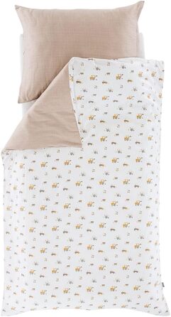 Комплект постільної білизни Träumeland для ліжечка (80x80 см + 35x40 см) - 100% бавовна, зручна сумка-мішечок (Маленька ферма)
